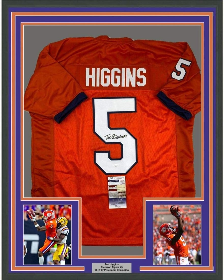 Framed Tee Higgins Clemson Orange Jersey JSA COA 33x42 (1 of 2)
