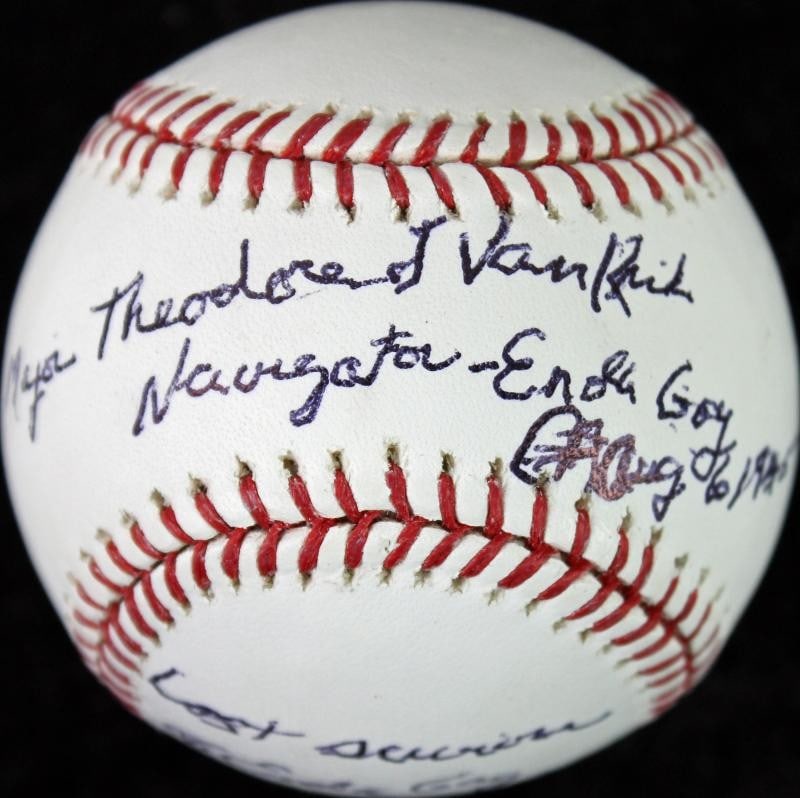 Signed OML Baseball Theodore Van Kirk JSA Enola Gay Crew (1 of 5)