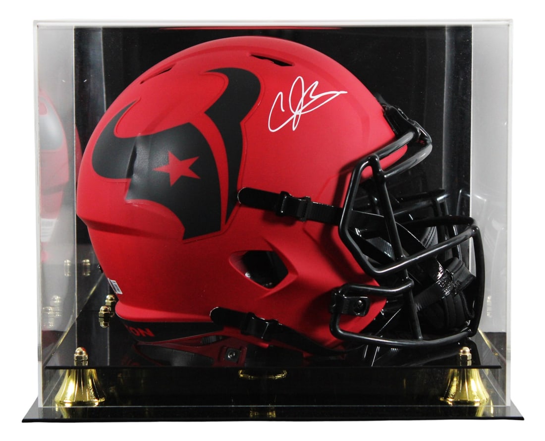 Andre Johnson autographed Houston Texans Speed replica helmet with display case BAS (1 of 4)