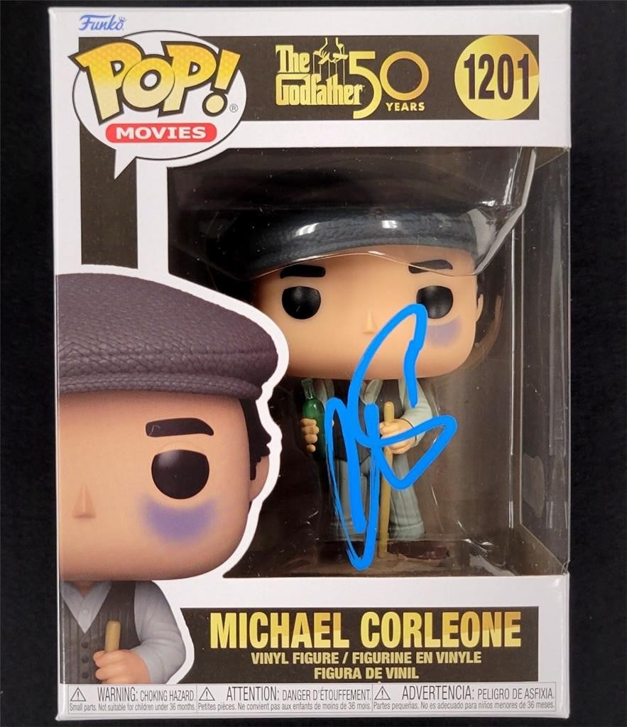 Al Pacino Autographed Godfather Michael Corleone Funko Pop Beckett BAS: Al Pacino Autographed Godfather Michael Corleone Funko Pop Beckett BAS This iconic Funko Pop figure features Al Pacino's signature, capturing the essence of Michael Corleone from the classic film "The