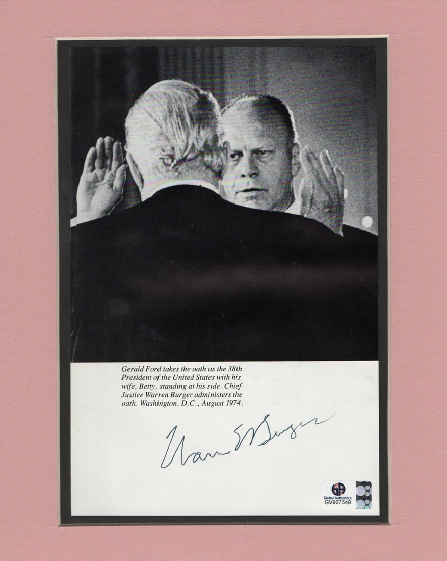 Warren Burger autographed Chief Justice matted 8X10 photo JSA authenticated (1 of 2)