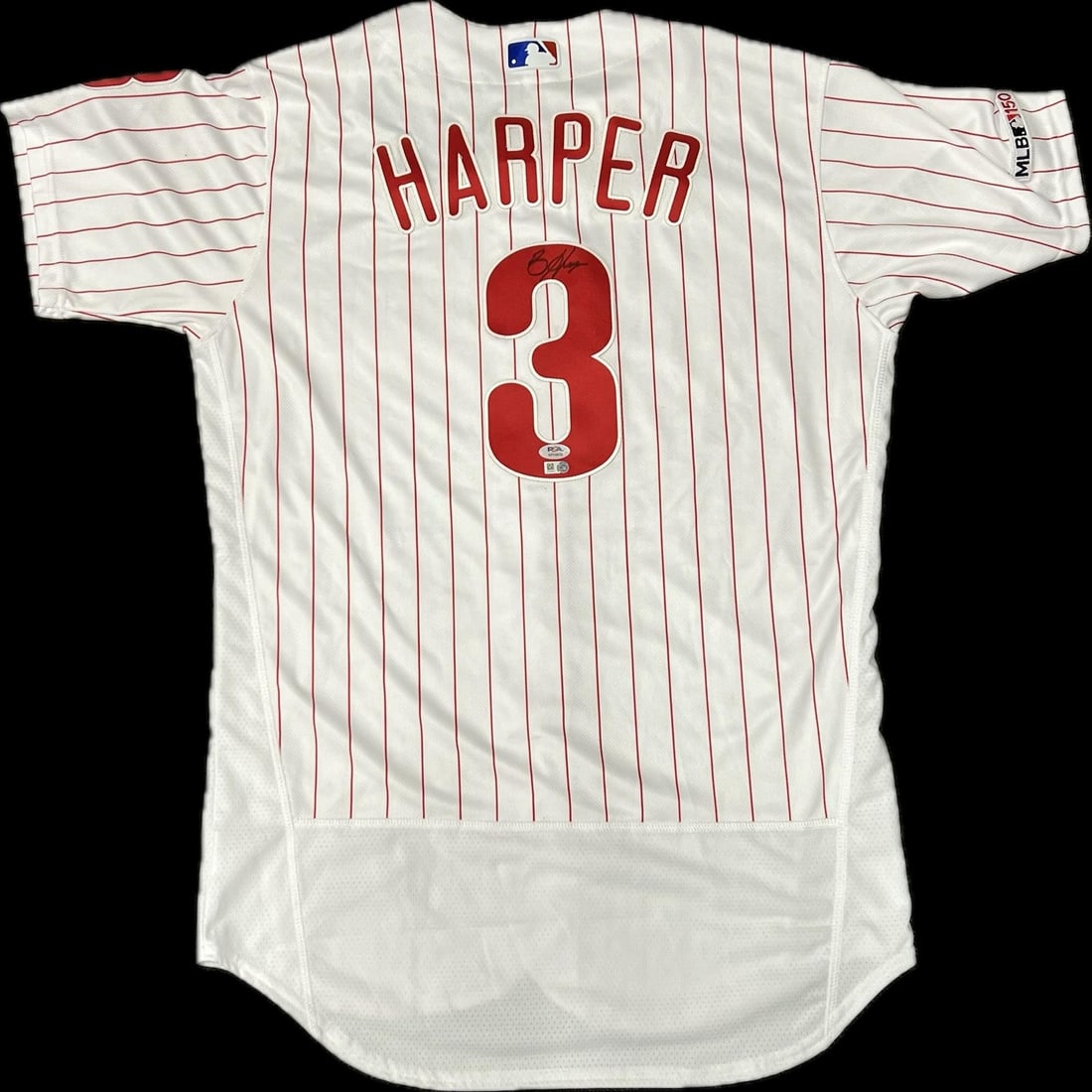 Bryce Harper PSA DNA Auto 10 Phillies Stitched Jersey: Bryce Harper PSA DNA Auto 10 Phillies Stitched Jersey This stitched jersey is autographed by Bryce Harper of the Philadelphia Phillies. The jersey features a clear signature from Bryce Harper and is a
