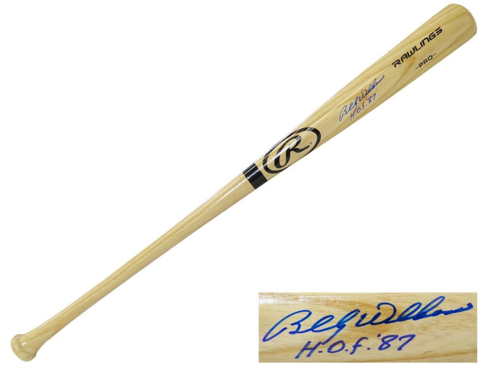 Billy Williams Cubs Signed Rawlings Pro Blonde Bat HOF 87 COA (1 of 1)