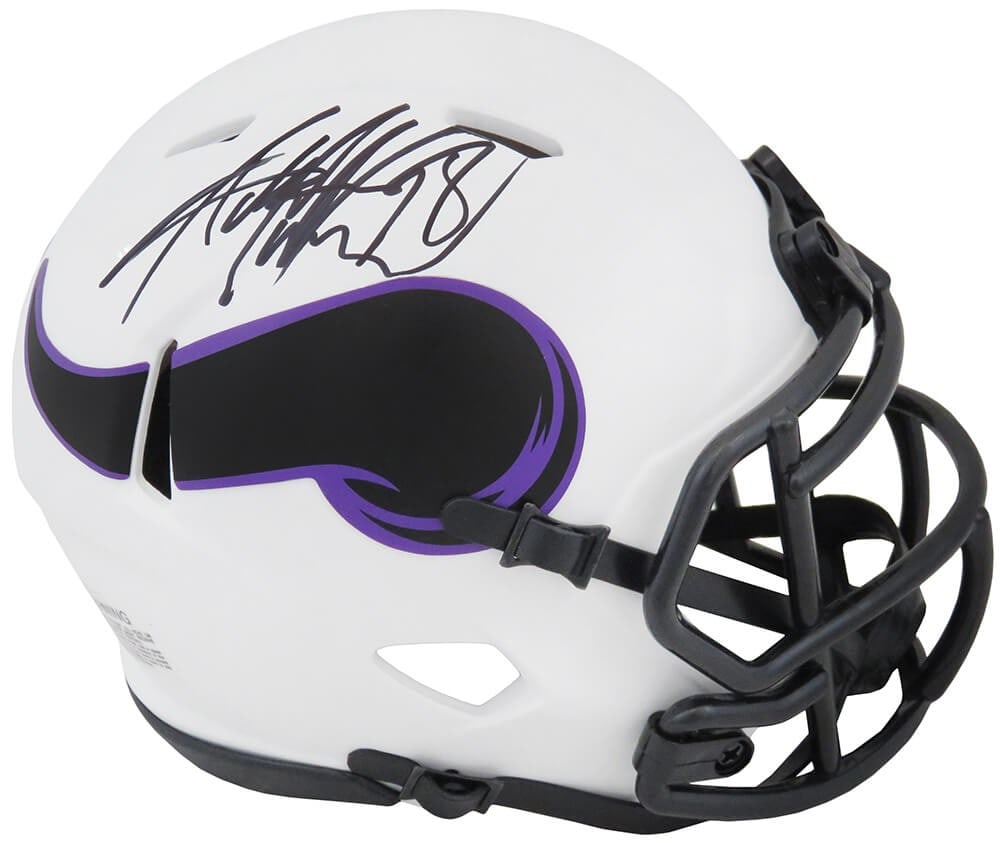 Adrian Peterson Signed Vikings Lunar Eclipse Mini Helmet with COA: Adrian Peterson Signed Vikings Lunar Eclipse Mini Helmet with COA This Adrian Peterson signed Minnesota Vikings Lunar Eclipse Riddell Speed Mini Helmet is a must-have for any football fan. It showcase