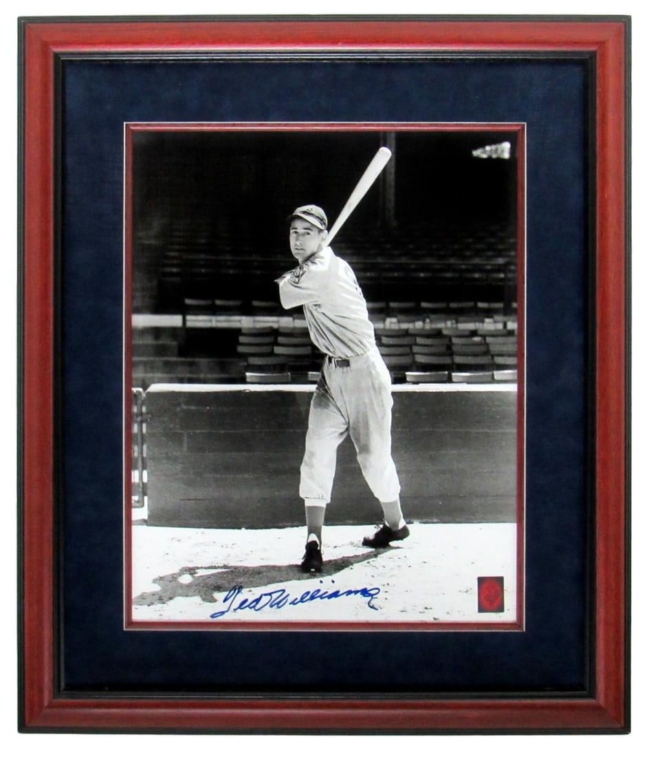 Framed 16x20 Ted Williams 1939 Boston Red Sox Autographed Photo JSA: Framed 16x20 Ted Williams 1939 Boston Red Sox Autographed Photo JSA Framed black-and-white 16x20 photo of Ted Williams with a 1939 Boston Red Sox theme, signed and authenticated by JSA. The piece incl
