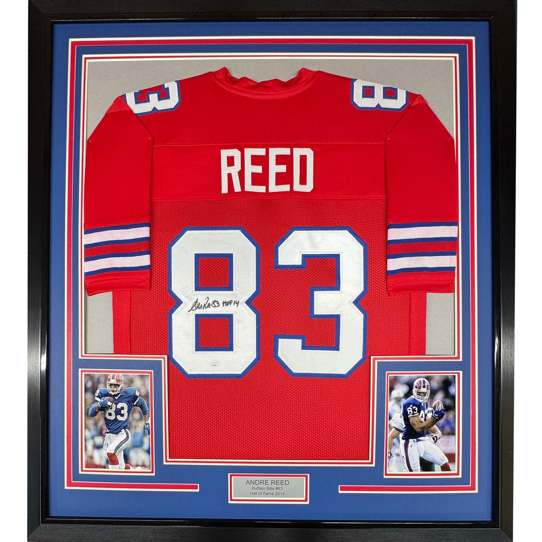 Framed Signed Andre Reed Buffalo Bills Jersey with PSA/DNA COA: Framed Signed Andre Reed Buffalo Bills Jersey with PSA/DNA COA Celebrate the legacy of NFL legend Andre Reed with this professionally framed and autographed Buffalo Bills jersey. This stunning display