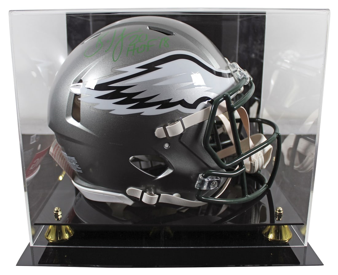 Brian Dawkins signed Eagles Speed Proline helmet with case Beckett witnessed (1 of 4)