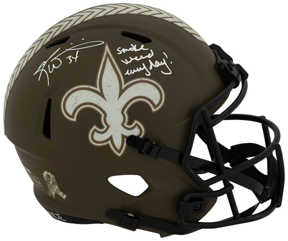 Ricky Williams Saints Riddell full size replica helmet with inscription (1 of 1)