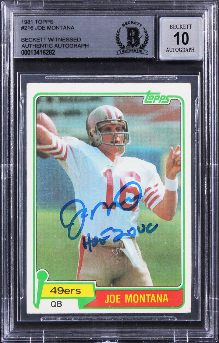 Joe Montana 1981 Topps Rookie Card HOF 2000 BAS Slabbed (1 of 2)