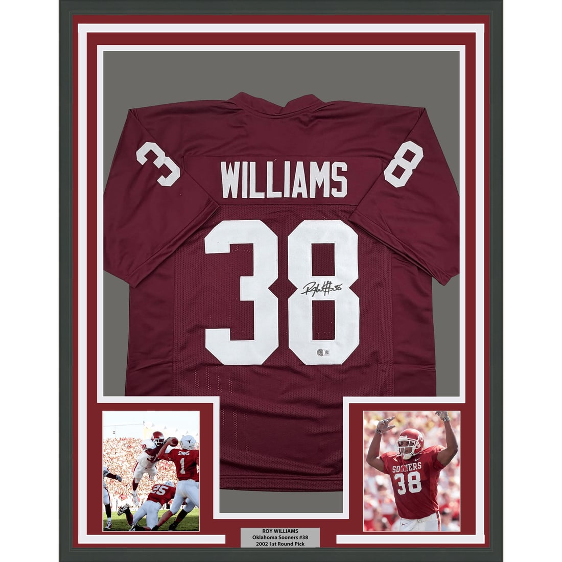 Roy Williams Signed Oklahoma Sooners Framed Maroon Football Jersey BAS (1 of 2)