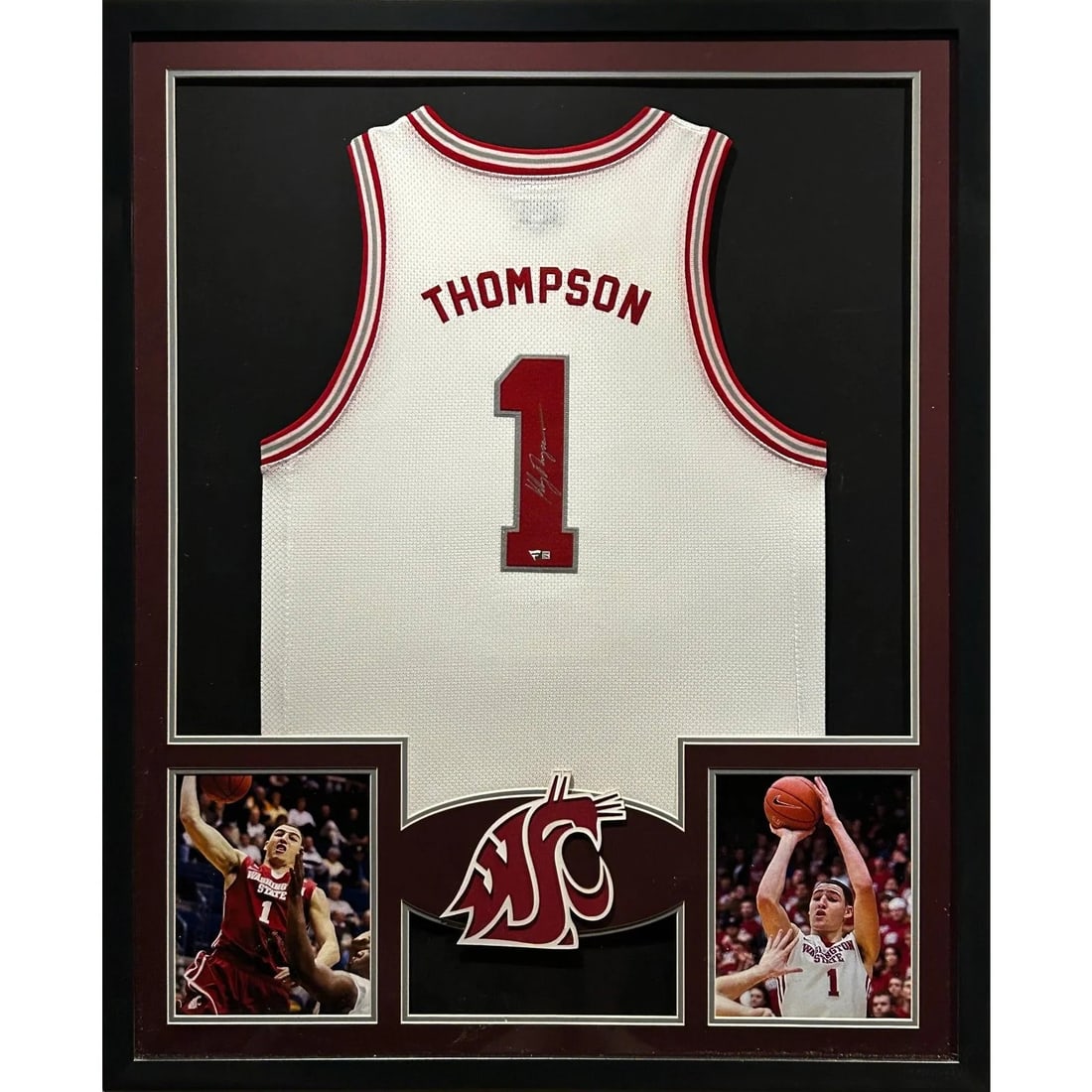 Klay Thompson Autographed Framed Jersey by Fanatics 42x34: Klay Thompson Autographed Framed Jersey by Fanatics 42x34 This autographed Klay Thompson framed jersey is a must-have for any basketball fan. Authenticated by Fanatics, a leading name in sports memora
