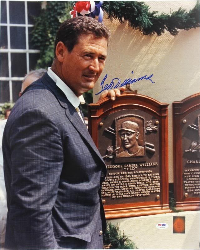 Ted Williams 16x20 Autographed Photo PSA DNA Authenticated Perfect 10: Ted Williams 16x20 Autographed Photo PSA DNA Authenticated Perfect 10 This is an original 16x20 photograph signed by Ted Williams of the Boston Red Sox. The autograph has been authenticated and graded