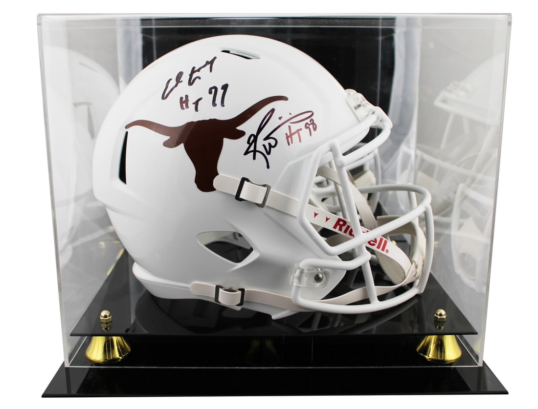 Riddell Speed Replica Helmet signed by Ricky Williams Earl Campbell with BAS case (1 of 4)
