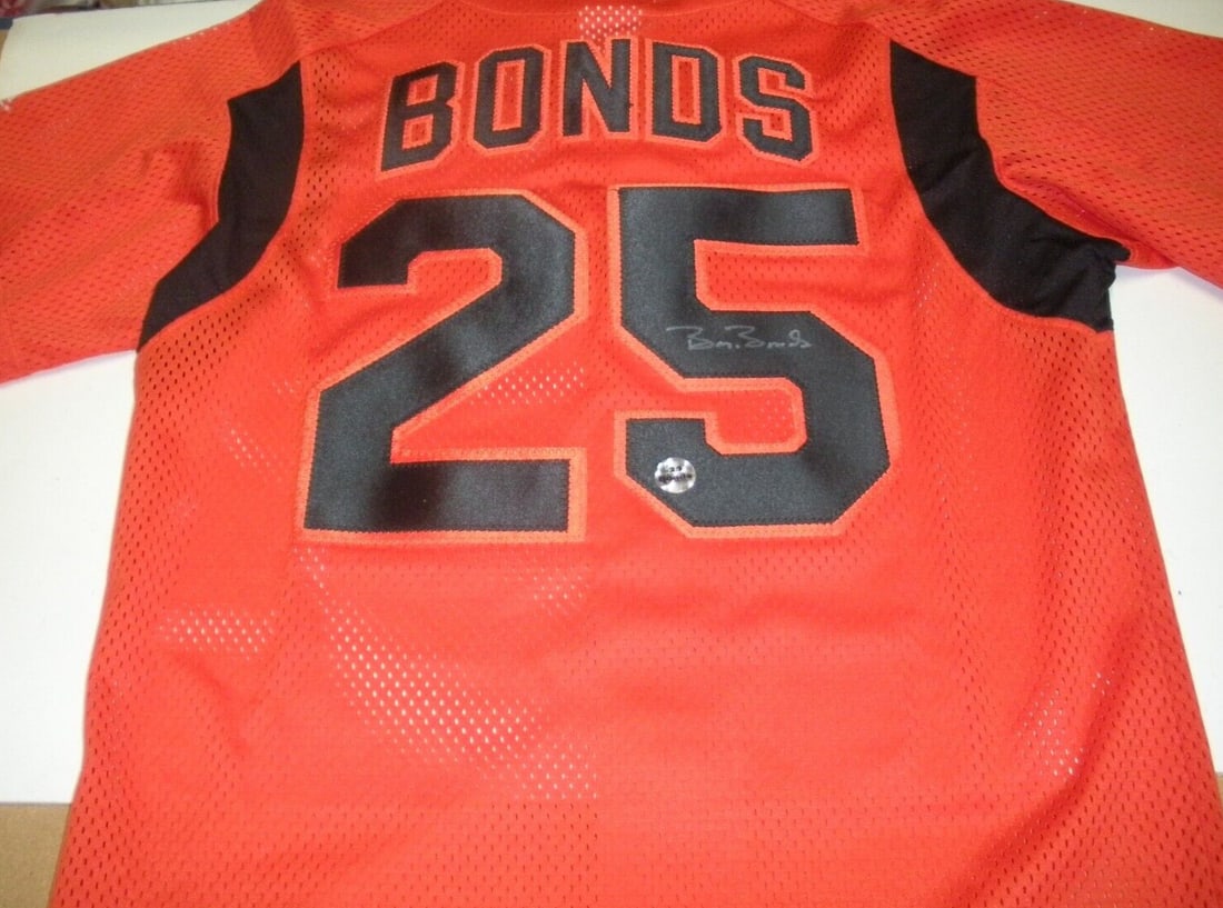 Signed Majestic San Francisco Giants Barry Bonds Authentic Baseball Jersey With COA (1 of 2)