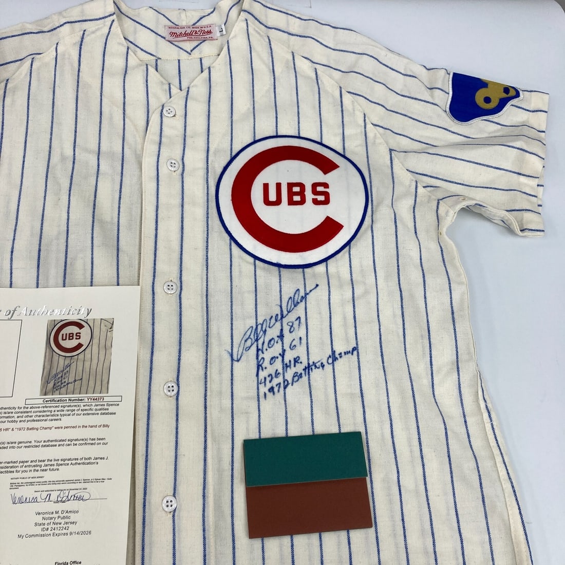 Billy Williams Chicago Cubs Mitchell Ness signed stats jersey JSA COA (1 of 13)