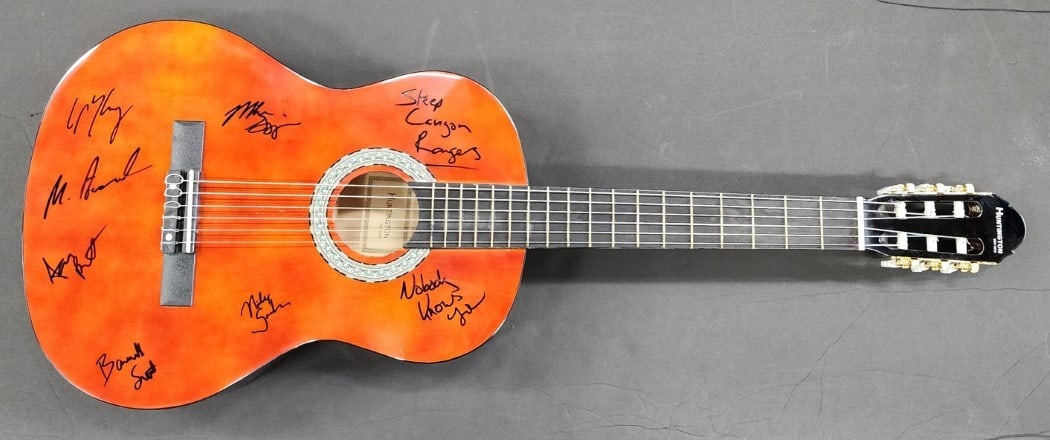 Beckett Authenticated Steep Canyon Rangers Signed Acoustic Guitar Six Signatures: Beckett Authenticated Steep Canyon Rangers Signed Acoustic Guitar Six Signatures This acoustic guitar and guitar pick have been hand signed by Barrett Smith and five other members of the Steep Canyon 