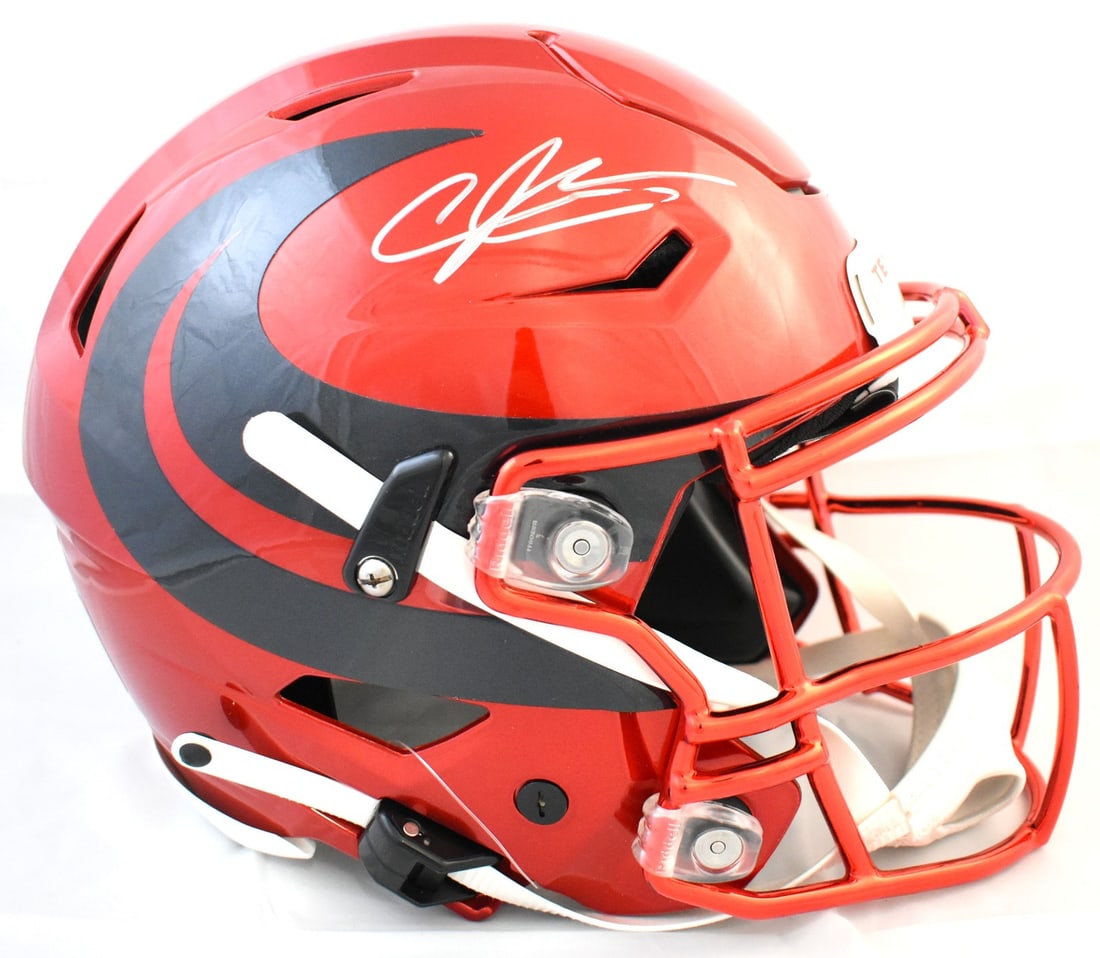 Houston Texans Andre Johnson autographed Speedflex helmet Beckett W Holo: Houston Texans Andre Johnson autographed Speedflex helmet Beckett W Holo This is an original Houston Texans full-size alternate Speedflex helmet signed by Andre Johnson. The helmet is authenticated wi