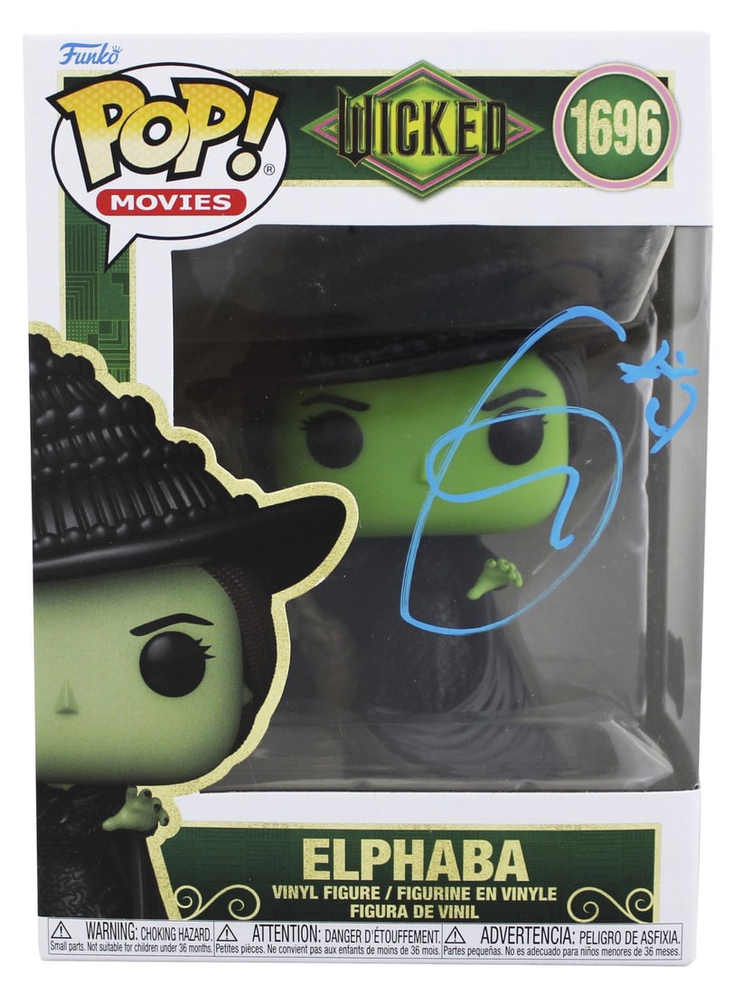 Cynthia Erivo Signed Elphaba #1696 Funko Pop Vinyl BAS Authenticated: Cynthia Erivo Signed Elphaba #1696 Funko Pop Vinyl BAS Authenticated This signed Elphaba #1696 Funko Pop Vinyl Figure features the autograph of Cynthia Erivo, recognized for her role in Wicked. The fi