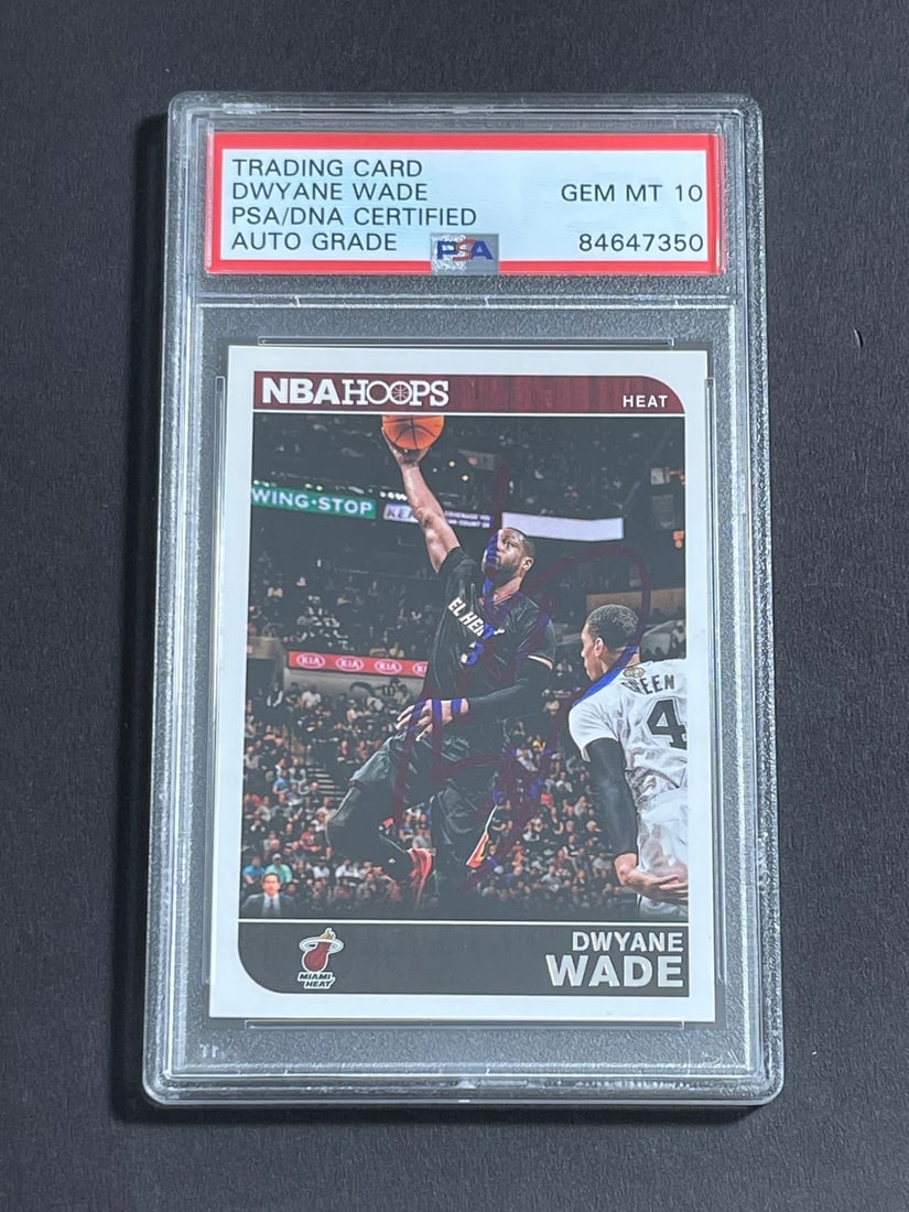 Dwyane Wade Autographed Panini Hoops 137 Card PSA DNA Miami Heat (1 of 2)