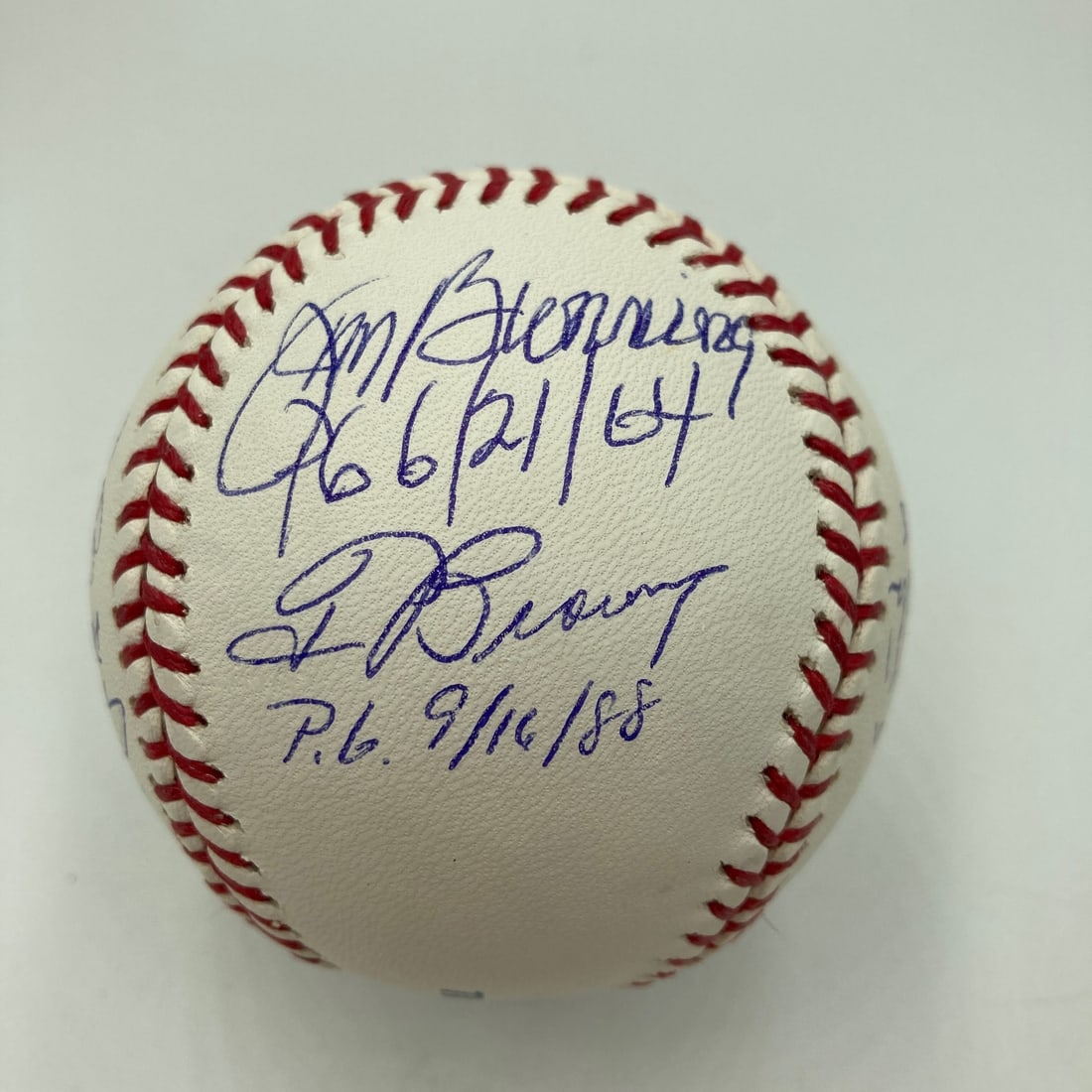 Perfect Game Pitchers Multi-Signed Baseball With Inscriptions JSA Authenticated - 3