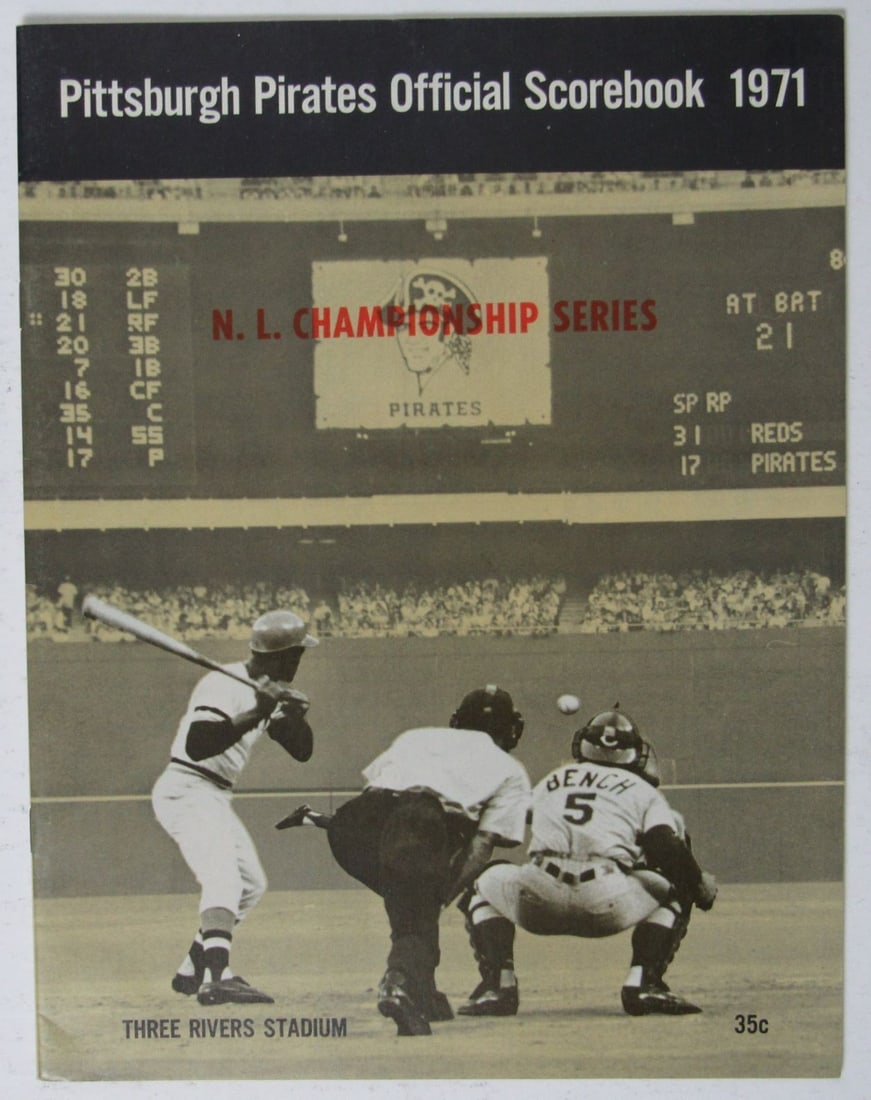 1971 NLCS Pittsburgh Pirates Giants official scorebook program (1 of 2)