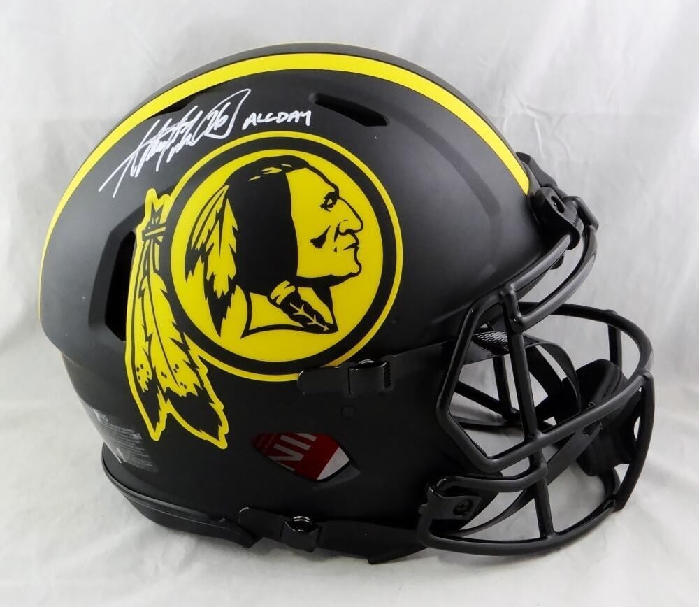 Washington Redskins Eclipse full size helmet signed by Adrian Peterson Beckett: Washington Redskins Eclipse full size helmet signed by Adrian Peterson Beckett This is an original, pre-owned full-size Eclipse authentic helmet signed by Adrian Peterson. It features Washington