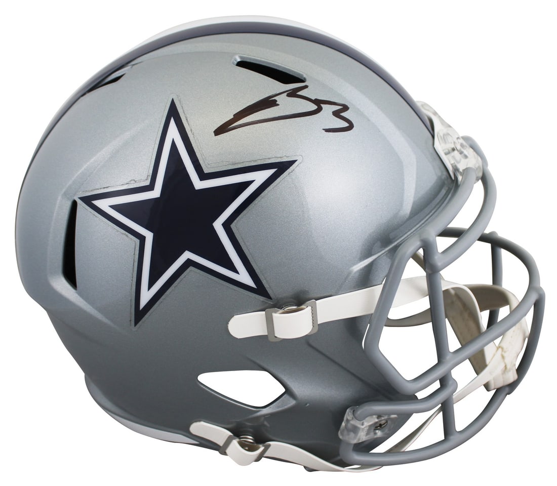 George Pickens signed Dallas Cowboys Riddell speed replica helmet JSA Witness (1 of 3)