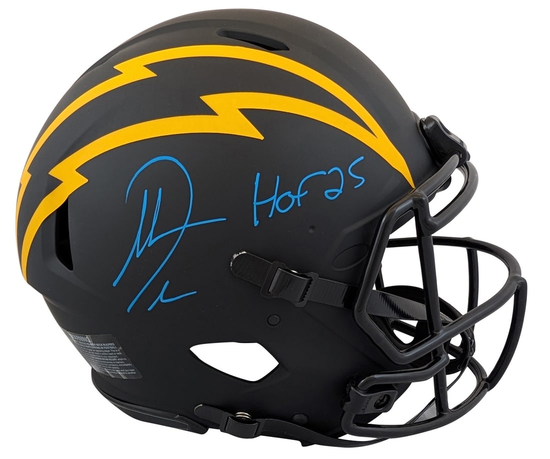 Antonio Gates Signed Eclipse Full Size Helmet HOF 25 BAS Authenticated: Antonio Gates Signed Eclipse Full Size Helmet HOF 25 BAS Authenticated This autographed alternate Eclipse Riddell Authentic Full Size Speed Proline Helmet features the inscription "HOF 25" and has bee