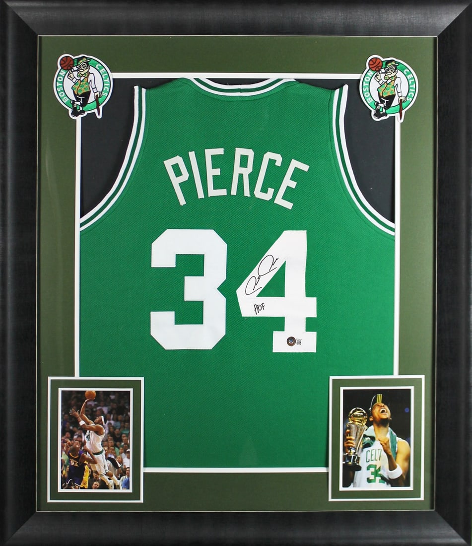 Paul Pierce HOF Signed Framed Jersey Boston Celtics BAS Authenticated: Paul Pierce HOF Signed Framed Jersey Boston Celtics BAS Authenticated Celebrate the legacy of Paul Pierce with this authentic, autographed green pro style framed jersey. This impressive piece features