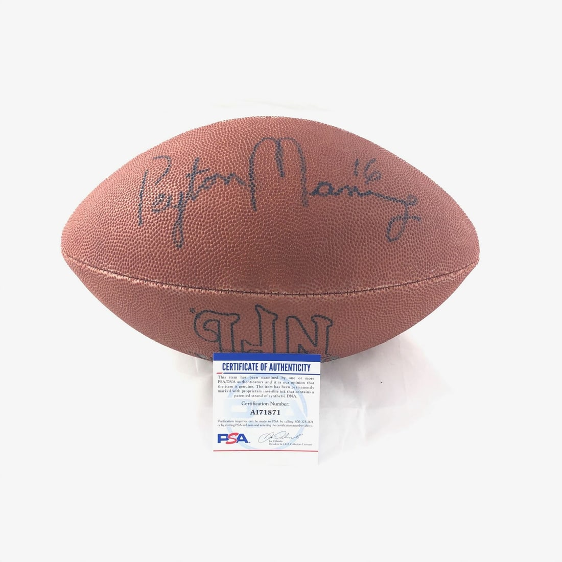 Peyton Manning autographed NFL football PSA authenticated Broncos (1 of 3)