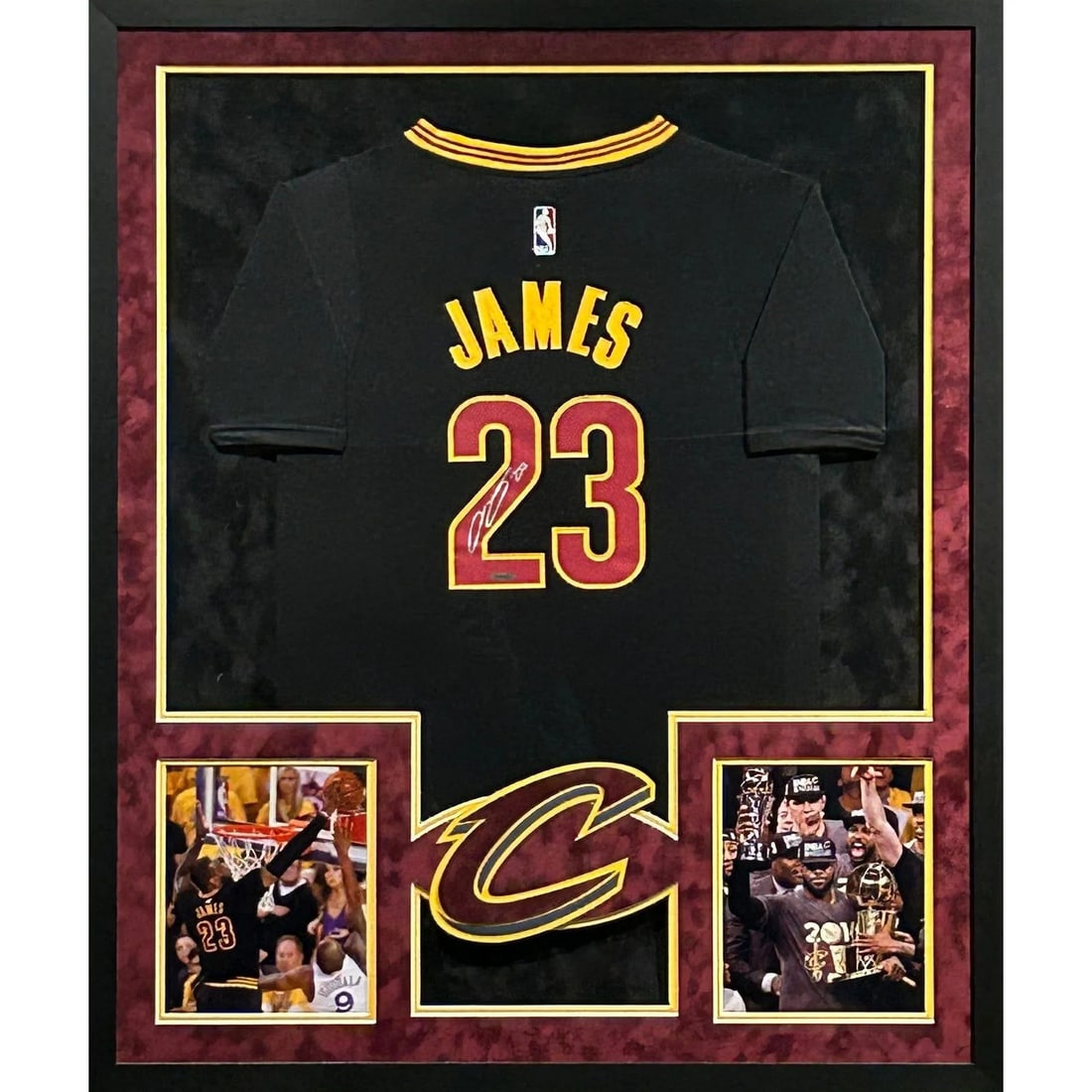LeBron James Signed Cavaliers Jersey Framed UDA Authenticated: LeBron James Signed Cavaliers Jersey Framed UDA Authenticated Capture a piece of basketball history with this autographed LeBron James framed jersey. This rare black jersey is the exact style worn by 