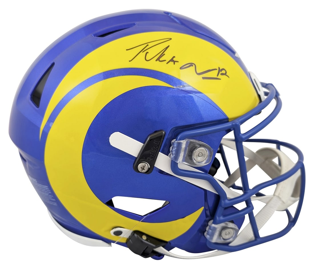 Puka Nacua Signed Riddell Speed Flex Helmet Los Angeles Rams Authentic (1 of 4)