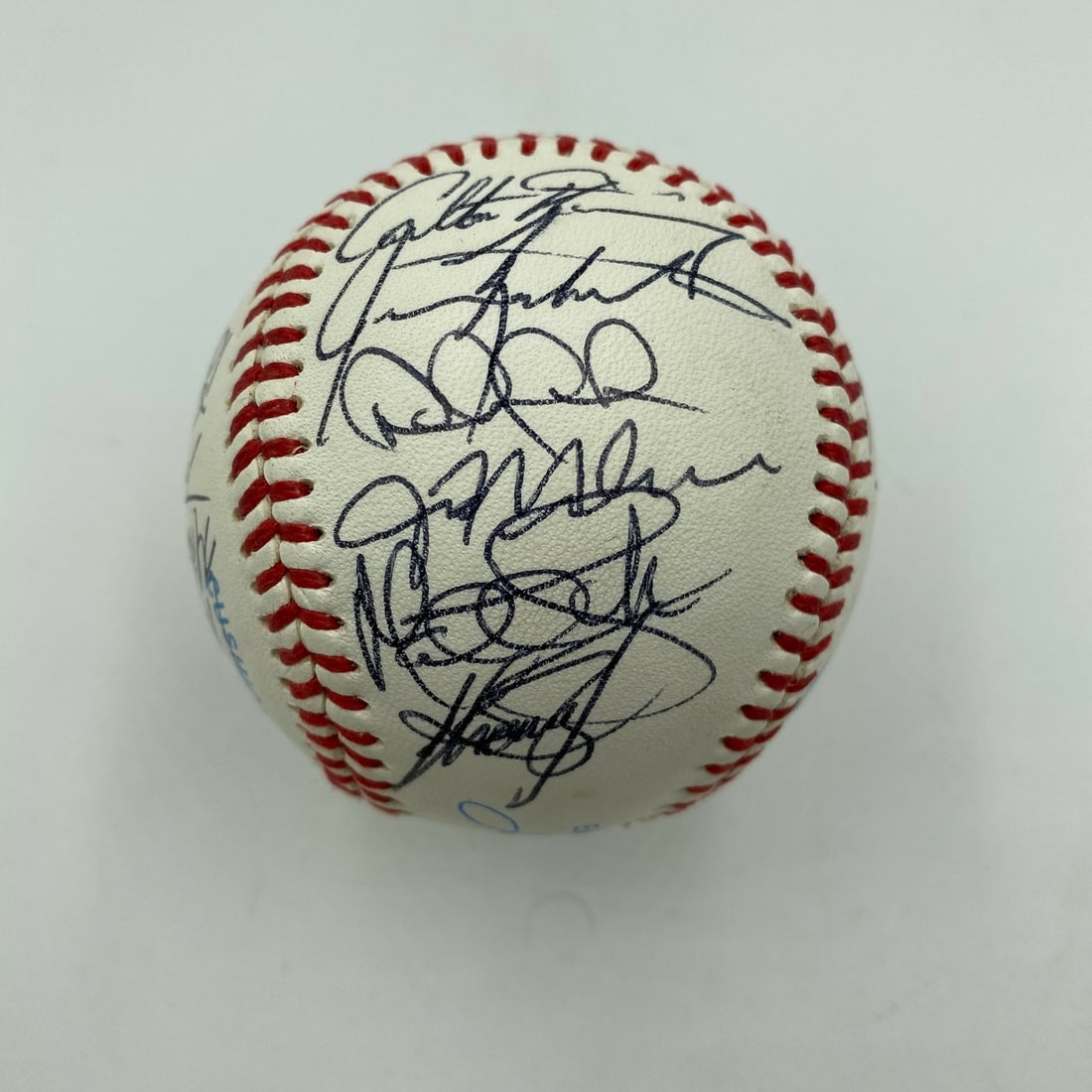 1994 Albany Yankees Signed Baseball Jeter Rivera 22 Signatures JSA COA: 1994 Albany Yankees Signed Baseball Jeter Rivera 22 Signatures JSA COA This incredible 1994 Albany Yankees team-signed Official Minor League Baseball features the pre-rookie signatures of baseball leg