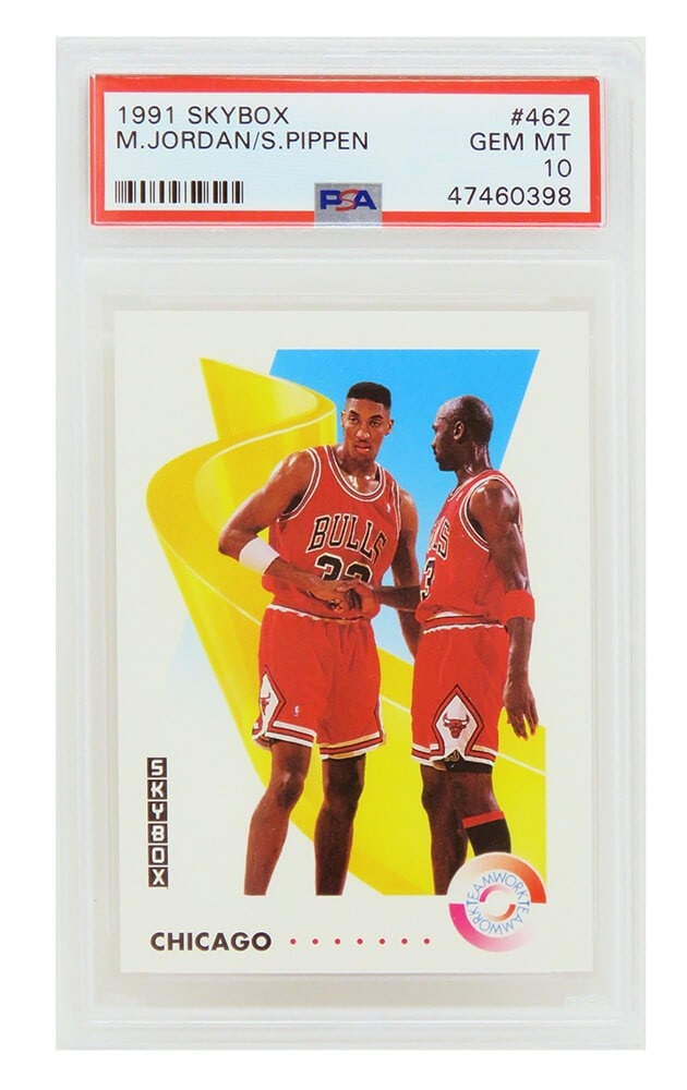 Michael Jordan Scottie Pippen 1991-92 Skybox #462 PSA 10 Basketball Card (1 of 2)