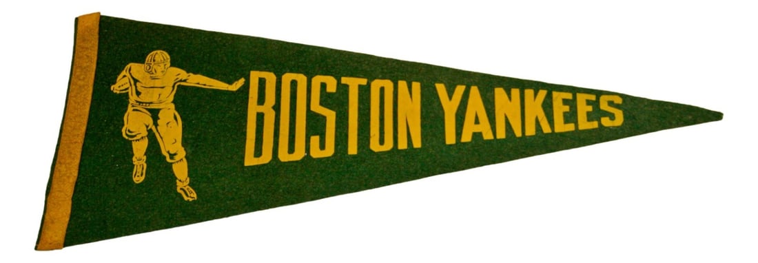 1940 Boston Yankees AAFC Football Pennant 27 Inch Vintage Original (1 of 4)
