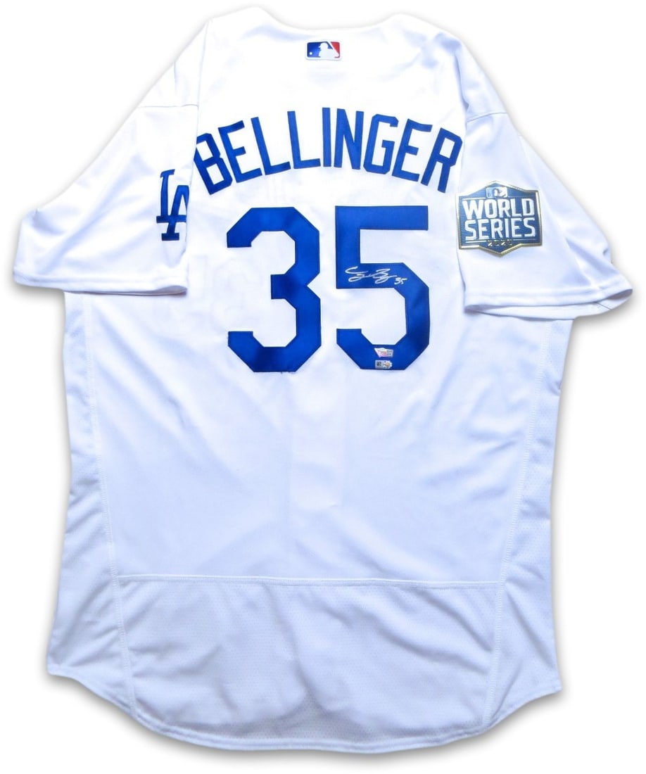Cody Bellinger Dodgers Authentic Signed MLB Jersey 2020 World Series: Cody Bellinger Dodgers Authentic Signed MLB Jersey 2020 World Series This is an authentic Los Angeles Dodgers jersey autographed by Cody Bellinger, commemorating the 2020 World Series. The jersey has 