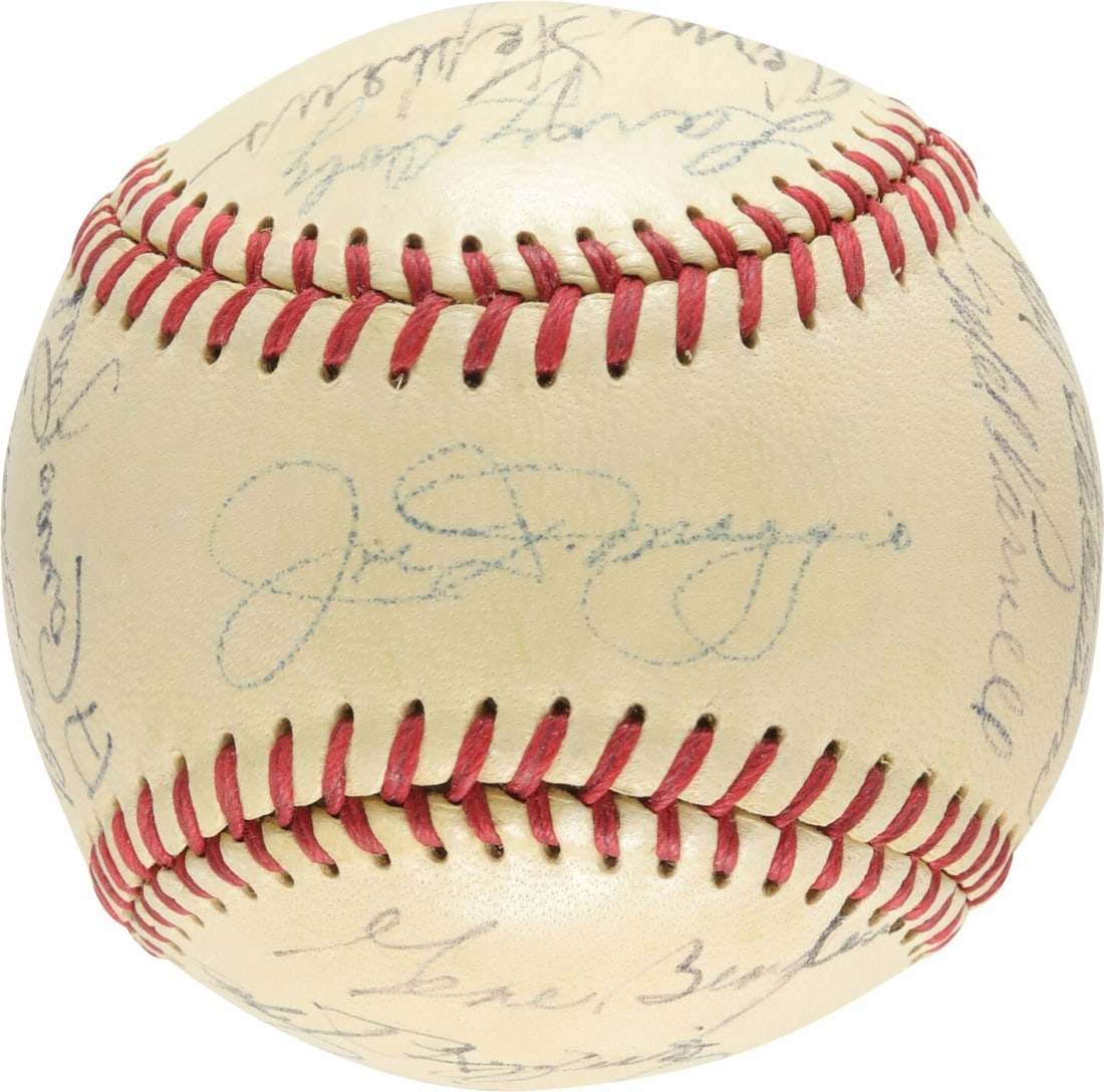 1951 All Star Game Team Signed Baseball Joe DiMaggio Ted Williams PSA LOA: 1951 All Star Game Team Signed Baseball Joe DiMaggio Ted Williams PSA LOA This 1951 All-Star Game baseball is a remarkable collectible featuring a total of 24 signatures from legendary players, promin