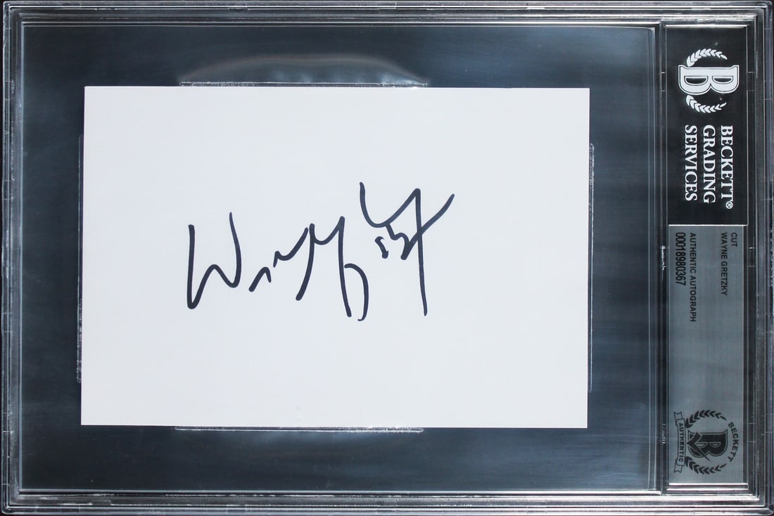 Wayne Gretzky Signed 4x6 Index Card Edmonton Oilers Beckett Authenticated (1 of 2)