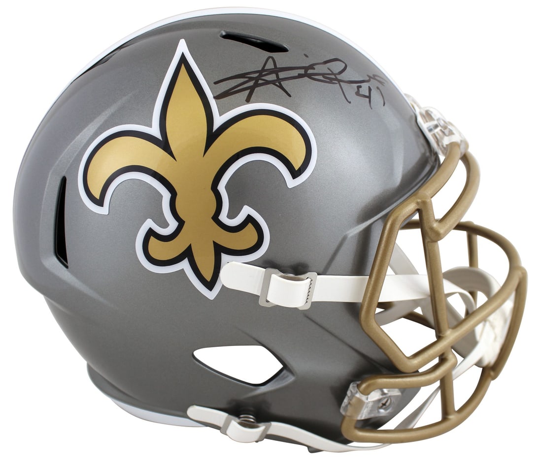 Alvin Kamara Autographed Saints Flash Speed Replica Helmet Beckett Witnessed (1 of 3)