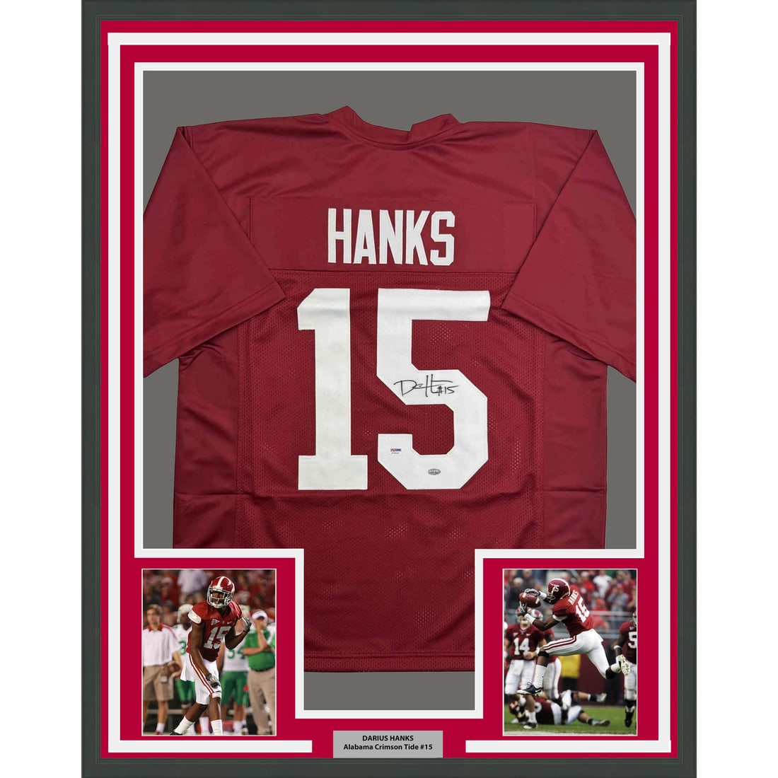 Darius Hanks signed Alabama Crimson Tide framed jersey 35x39 PSA COA (1 of 2)