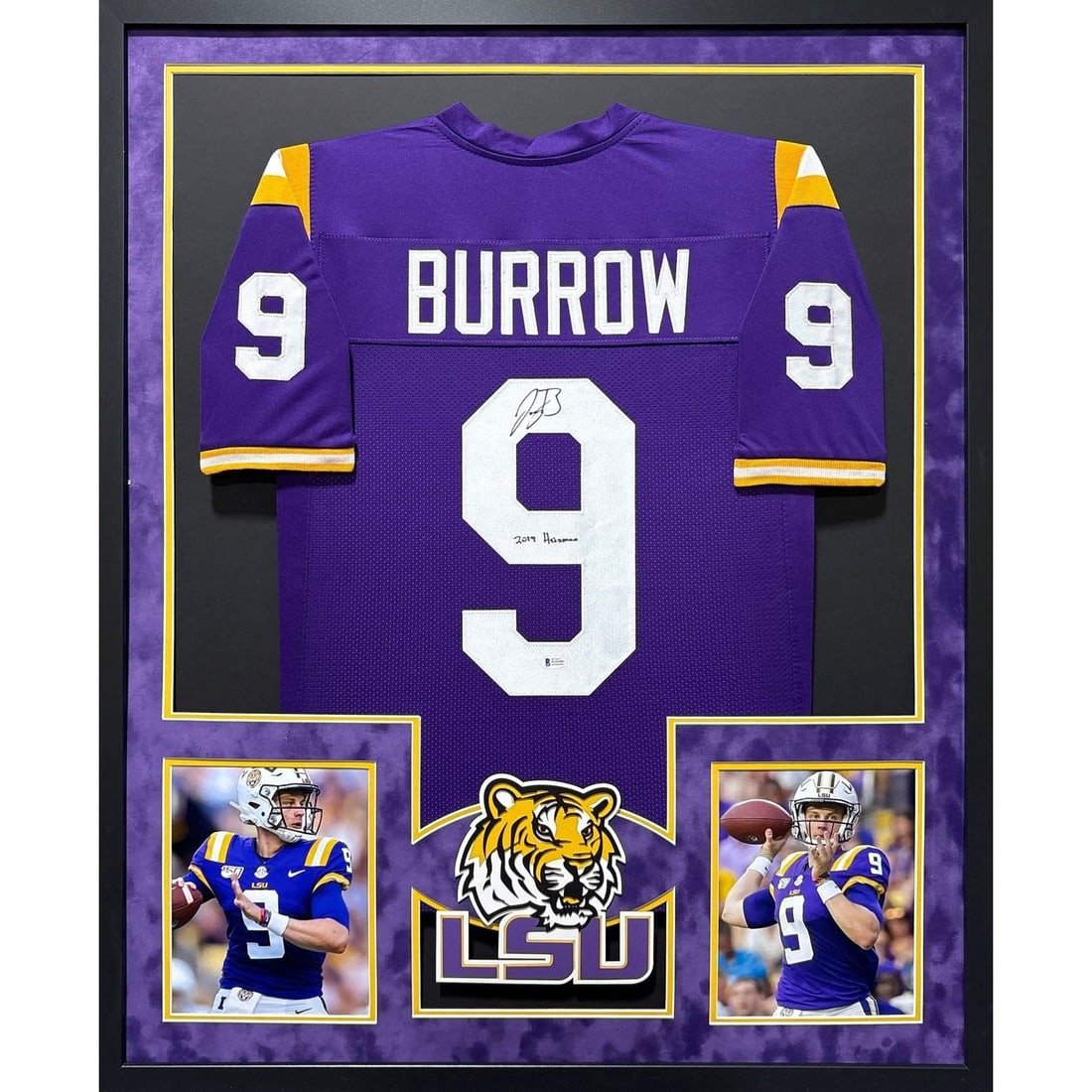 Beckett authenticated Joe Burrow LSU Tigers framed signed jersey (1 of 2)