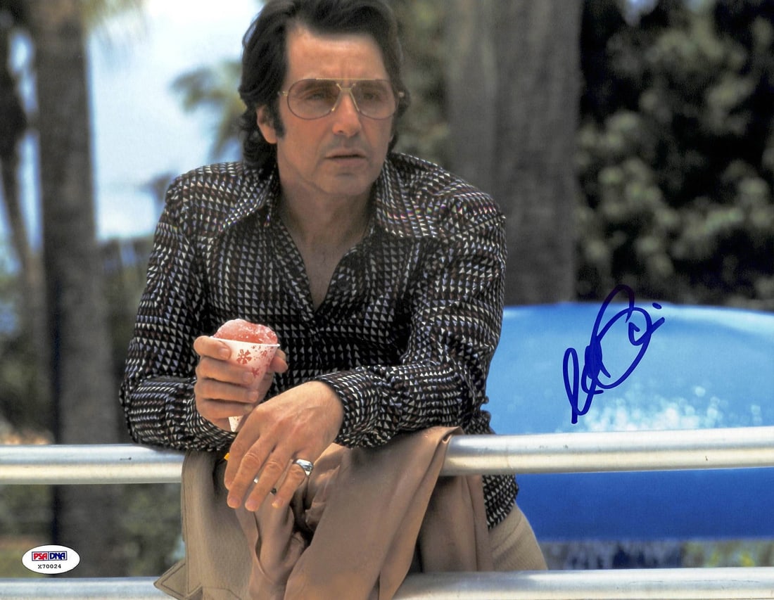 PSA DNA Certified 11X14 Al Pacino Autographed Photograph X70024: PSA DNA Certified 11X14 Al Pacino Autographed Photograph X70024 Authentic signed 11 x 14 photograph featuring Al Pacino. The item includes PSA/DNA authentication, numbered hologram, and matching Certi