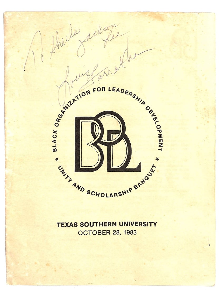 TSU 1982 Banquet Program Signed by Louis Farrakhan PSA DNA Authenticated (1 of 5)