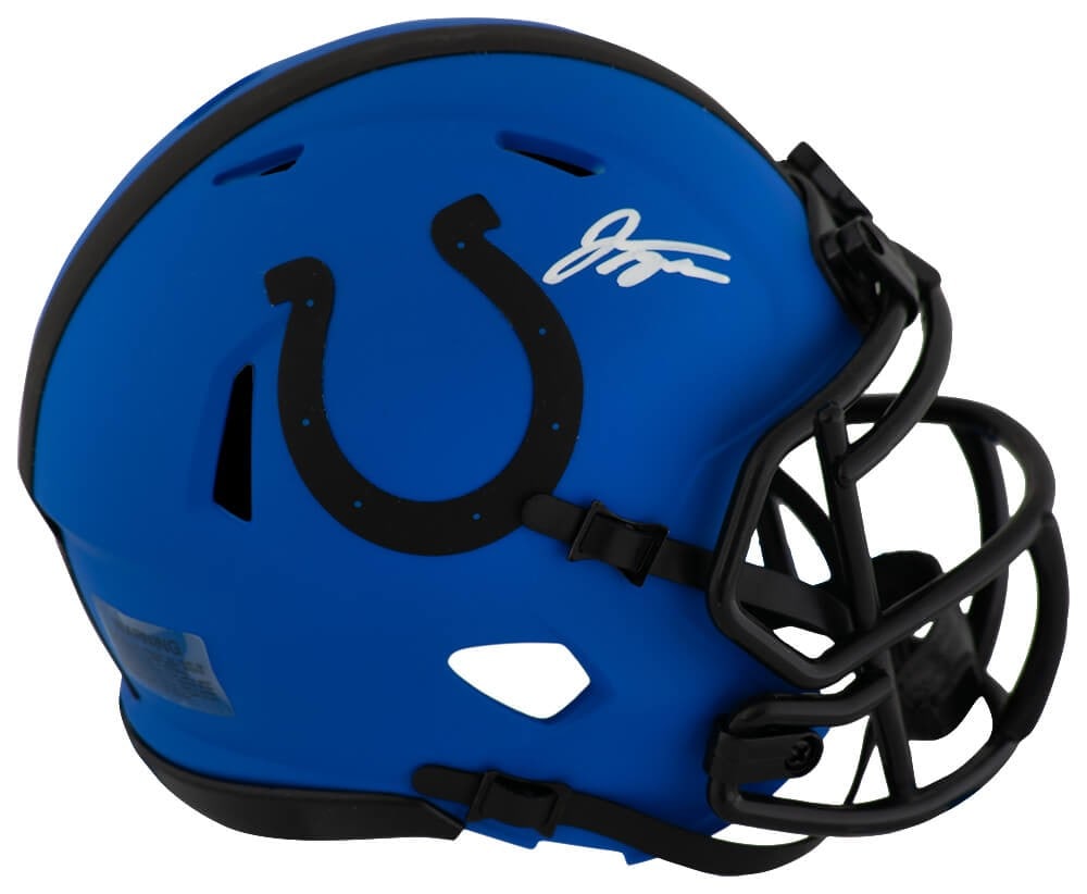 Indianapolis Colts Rave Mini Helmet Autographed by Jonathan Taylor with COA: Indianapolis Colts Rave Mini Helmet Autographed by Jonathan Taylor with COA This is a pre-owned Indianapolis Colts RAVE Riddell Speed mini helmet signed by Jonathan Taylor. The helmet is an original i