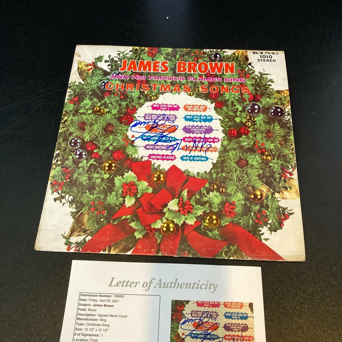 James Brown Signed LP Album with JSA Certificate of Authenticity: James Brown Signed LP Album with JSA Certificate of Authenticity This is an original autographed LP album by the legendary James Brown, featuring his signature authenticated by James Spence Authentica