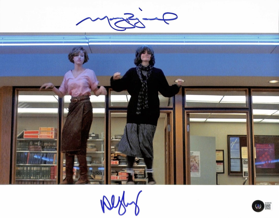 Molly Ringwald Ally Sheedy Signed 11x14 Photo The Breakfast Club Beckett: Molly Ringwald Ally Sheedy Signed 11x14 Photo The Breakfast Club Beckett This is an autographed 11x14 photograph featuring Molly Ringwald as "Claire Standish" and Ally Sheedy as "Allison" from the ico