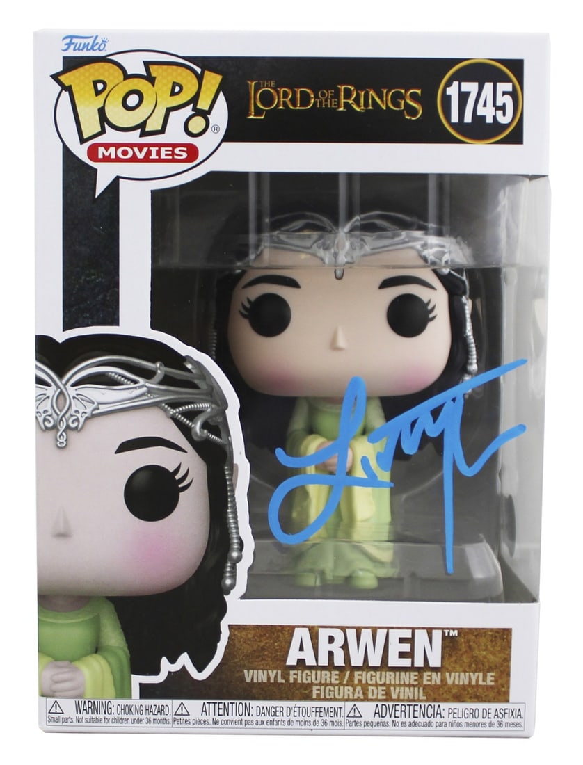 Beckett Witnessed Liv Tyler Signed Arwen #1745 Funko Pop: Beckett Witnessed Liv Tyler Signed Arwen #1745 Funko Pop Autographed Arwen #1745 Funko Pop vinyl figure from The Lord of the Rings, personally signed by Liv Tyler in blue ink. This original figure is 