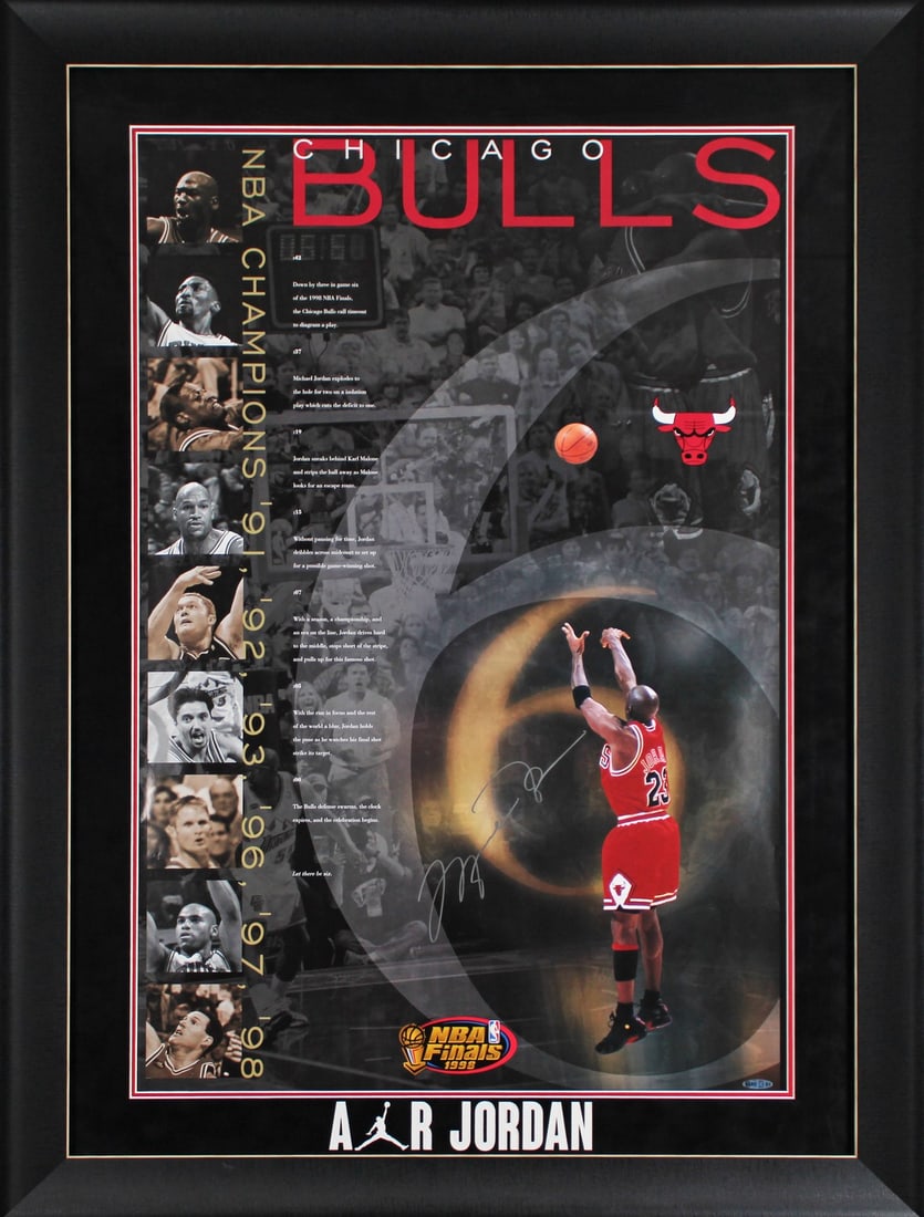 Michael Jordan UDA Signed 22x34 Chicago Bulls Poster With COA: Michael Jordan UDA Signed 22x34 Chicago Bulls Poster With COA This authentic 22x34 inch poster has been personally signed by Michael Jordan of the Chicago Bulls. The autographed poster comes with a Ce