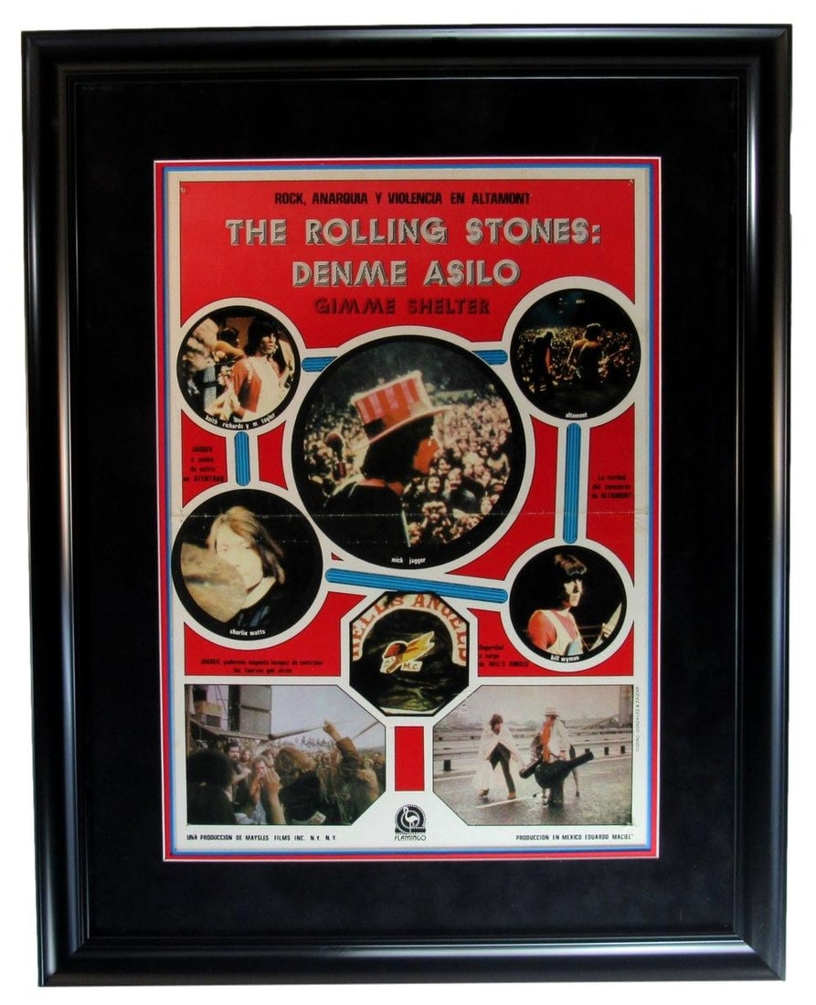 Framed Gimme Shelter Mexican Movie Poster Featuring The Rolling Stones (1 of 1)