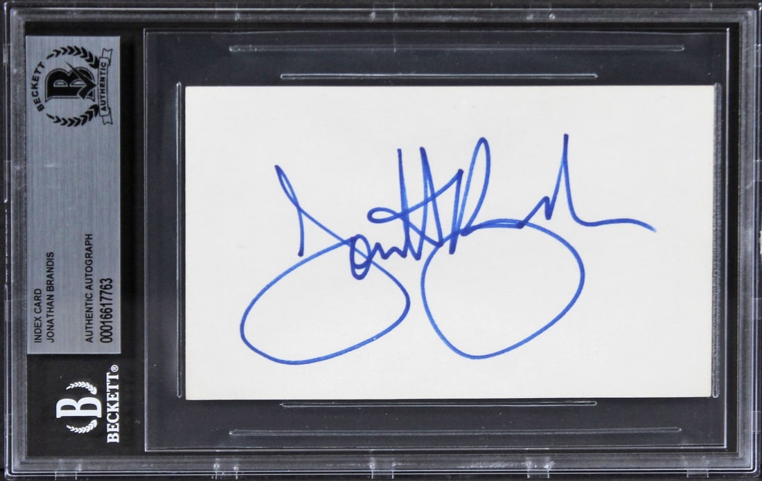 Beckett slabbed Jonathan Brandis signed 3x5 index card (1 of 5)